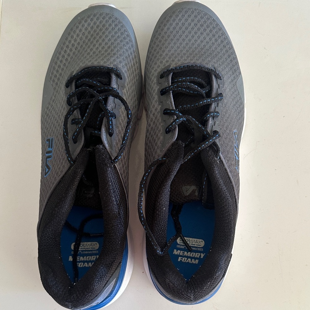 Fila Gray and Black Sneakers with Blue Highlights